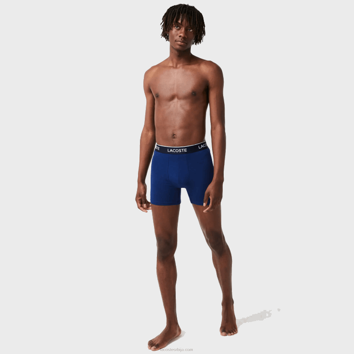 мушкарци дуге памучне гаћице од 3 ком 86881404 тамноплава црвена тамноплава в64 Lacoste