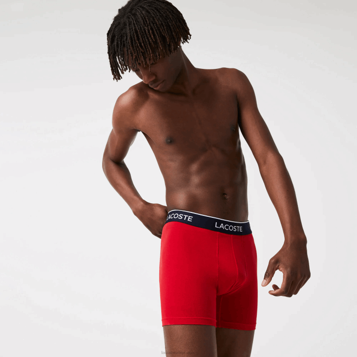 мушкарци дуге памучне гаћице од 3 ком 86881404 тамноплава црвена тамноплава в64 Lacoste