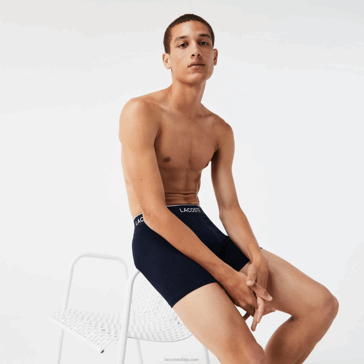 мушкарци дуге памучне гаћице 3 ком 86881416 зелена црвена тамноплава хи0 Lacoste