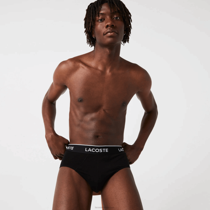 мушкарци паковање од 3 повремене гаћице 86881422 црно бела сива кине нуа Lacoste