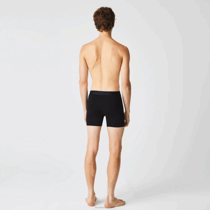 мушкарци брендиране памучне гаћице дугачке растезљиве у струку, 3 ком 86881429 црно сива кинеска вдп Lacoste