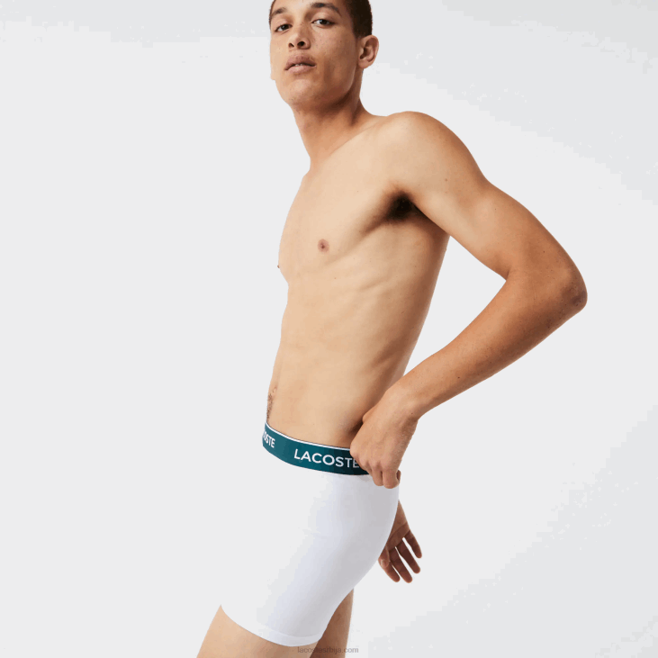 мушкарци дуге памучне гаћице од 3 ком 86881433 црно бела сива кине нуа Lacoste