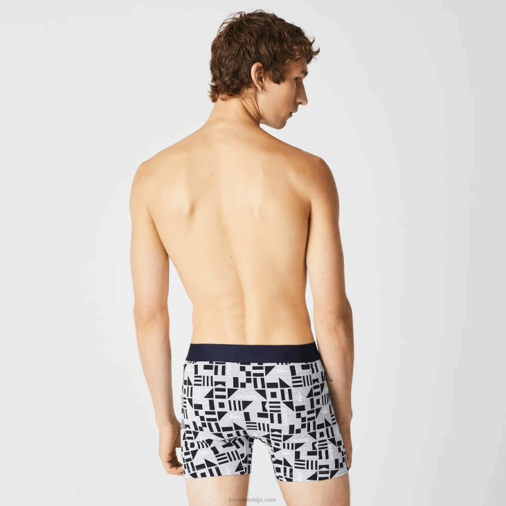 мушкарци боксерице са наутичким принтом, 3 ком 86881524 сива кинеска тамноплава бела 5кц Lacoste