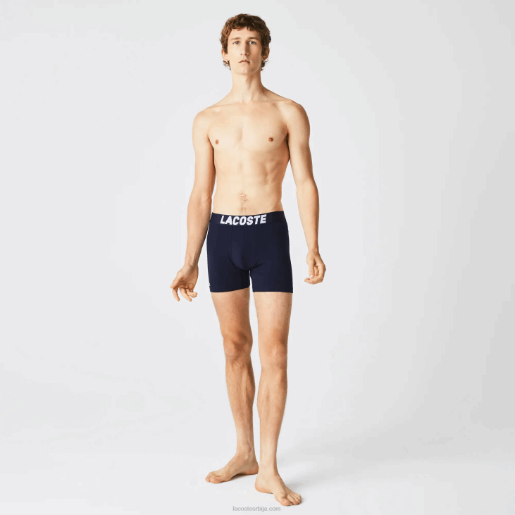 мушкарци боксерице са наутичким принтом, 3 ком 86881524 сива кинеска тамноплава бела 5кц Lacoste