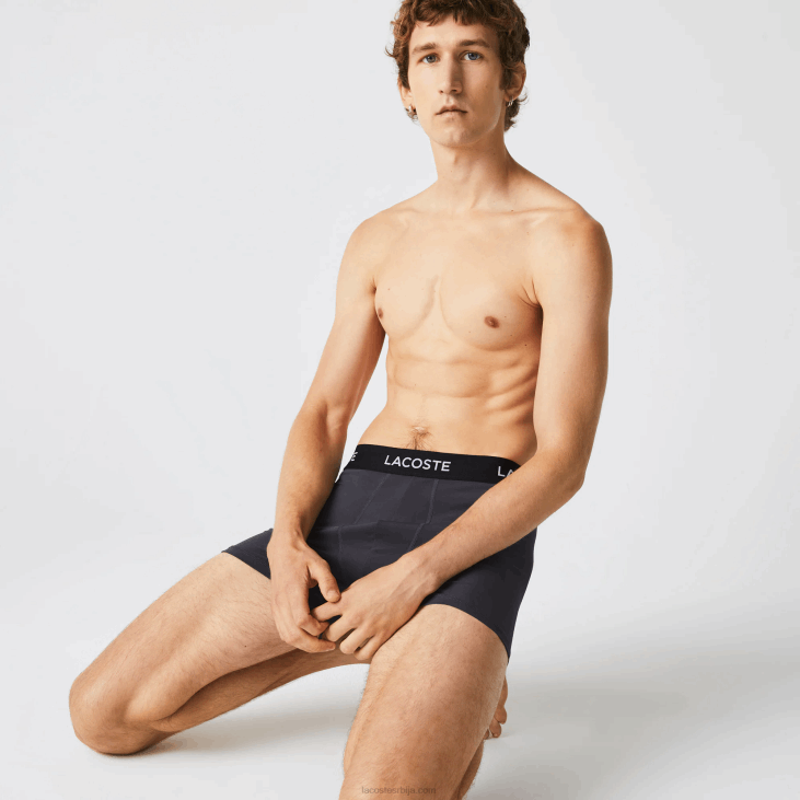 мушкарци пругасти струк од микровлакана 3 ком 86881528 тамно сива црвена плава црна 8в3 Lacoste