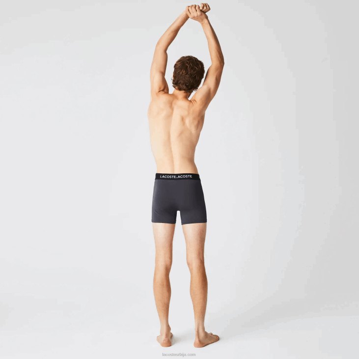 мушкарци пругасти струк од микровлакана 3 ком 86881528 тамно сива црвена плава црна 8в3 Lacoste