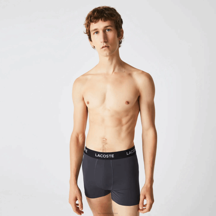 мушкарци пругасти струк од микровлакана 3 ком 86881528 тамно сива црвена плава црна 8в3 Lacoste