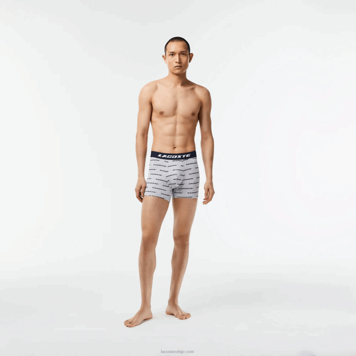 мушкарци Боксерице од дреса са логом од 3 паковања 8688446 сива кинеска тамноплава 9зу Lacoste