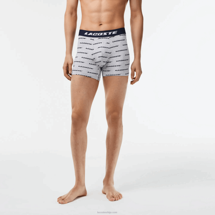мушкарци Боксерице од дреса са логом од 3 паковања 8688446 сива кинеска тамноплава 9зу Lacoste
