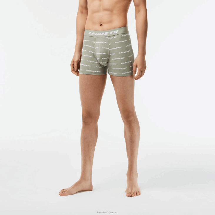 мушкарци Боксерице од дреса са логом од 3 паковања 8688447 каки зелена сива кинеска гц9 Lacoste