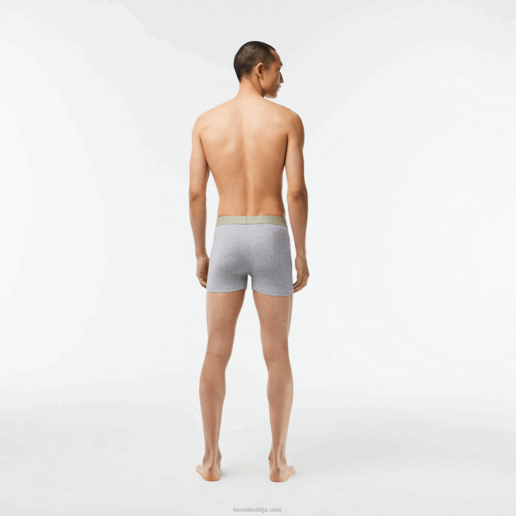 мушкарци Боксерице од дреса са логом од 3 паковања 8688447 каки зелена сива кинеска гц9 Lacoste