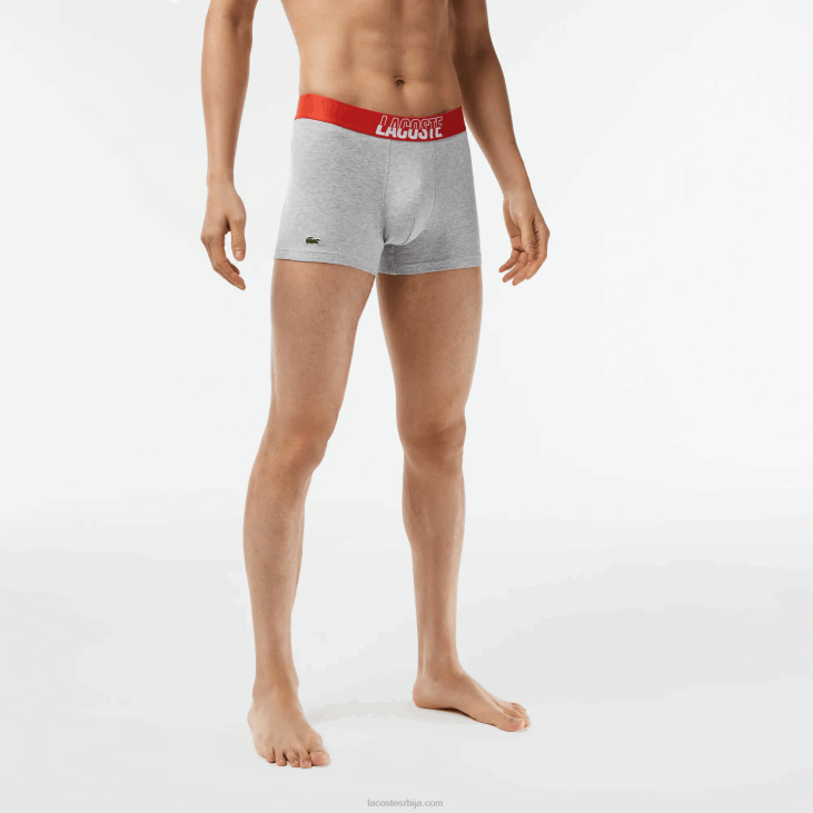 мушкарци Штампане гаћице од растегљивог памука од 3 паковања 8688503 наранџасто сиво цхине бело тти Lacoste
