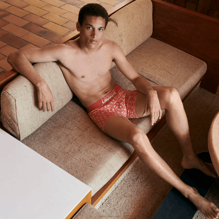 мушкарци Штампане гаћице од растегљивог памука од 3 паковања 8688503 наранџасто сиво цхине бело тти Lacoste