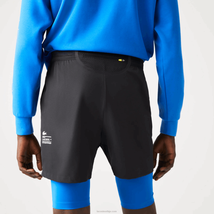 мушкарци спортски уграђени шортс 3-у-1 86881423 црно плава 985 Lacoste