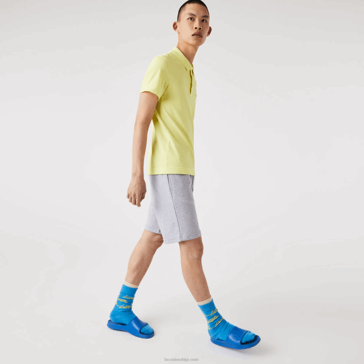 мушкарци предимензионирани шортс од флиса од органског памука са крокодилским принтом 86881418 сиви кине цца Lacoste