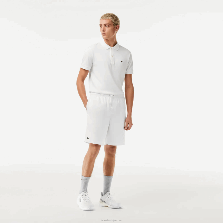 мушкарци спортски тениски шортс од чврстог дијамантског ткања 86881442 бела 001 Lacoste
