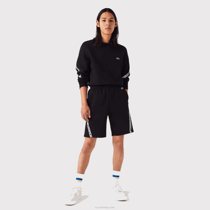 мушкарци шортс од брушеног флиса са штампаним тракама 86881497 црна 031 Lacoste