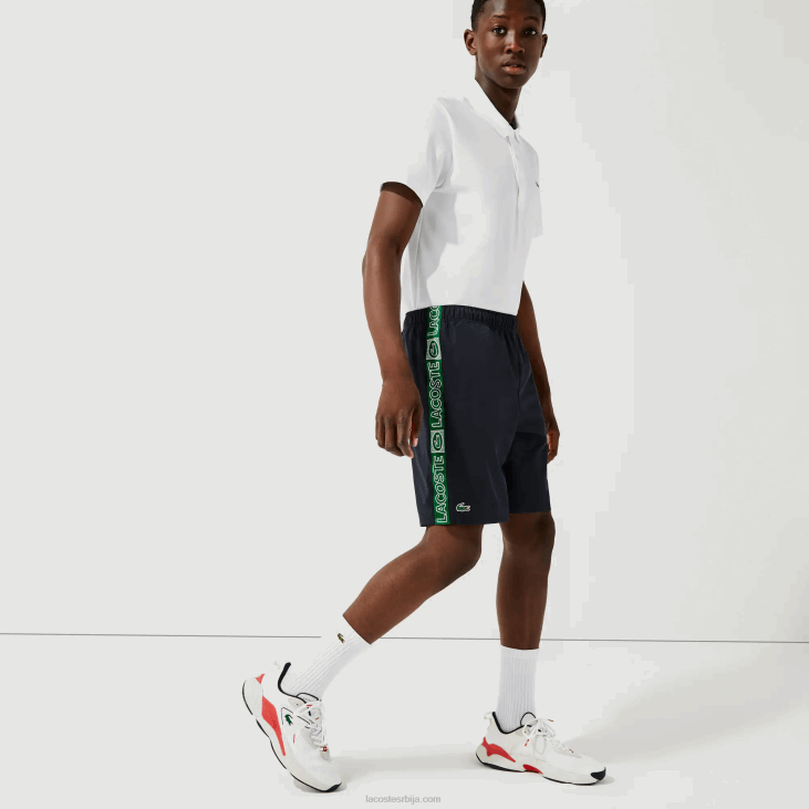мушкарци шортс са спортским брендираним тракама 86881506 тамноплава зелена мр0 Lacoste