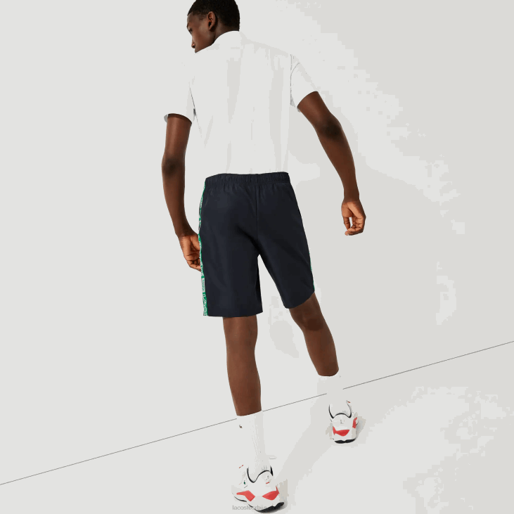 мушкарци шортс са спортским брендираним тракама 86881506 тамноплава зелена мр0 Lacoste