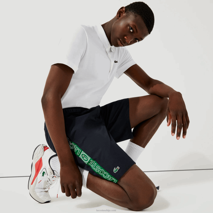 мушкарци шортс са спортским брендираним тракама 86881506 тамноплава зелена мр0 Lacoste