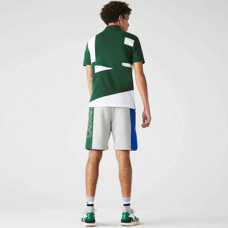 мушкарци брендирани шортс од мешавине памучног флиса 86881514 сива кинеска плава зелена хкб Lacoste