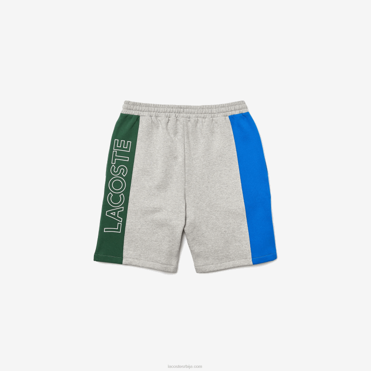 мушкарци брендирани шортс од мешавине памучног флиса 86881514 сива кинеска плава зелена хкб Lacoste