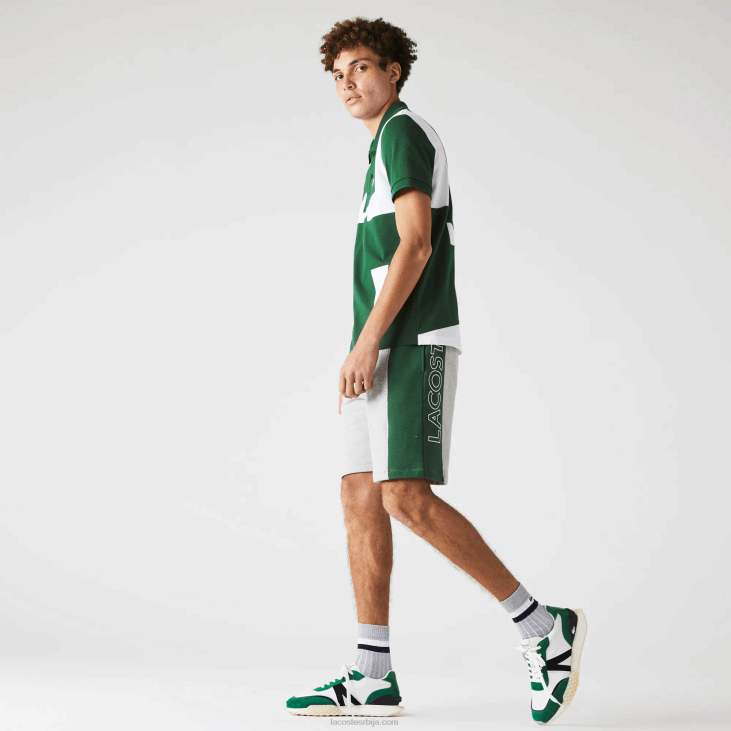 мушкарци брендирани шортс од мешавине памучног флиса 86881514 сива кинеска плава зелена хкб Lacoste