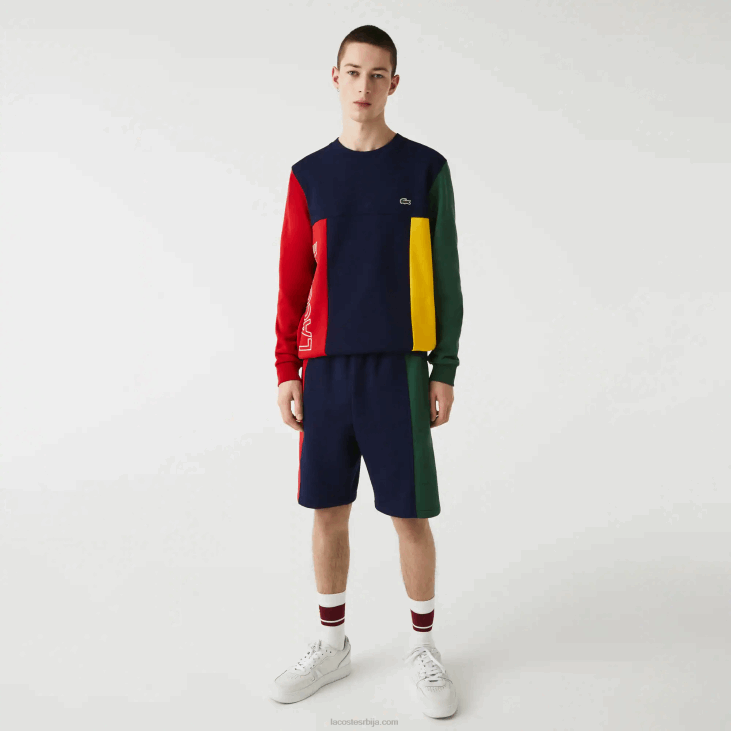 мушкарци брендирани шортс од мешавине памучног флиса 86881515 морнарско плава црвена зелена блс Lacoste