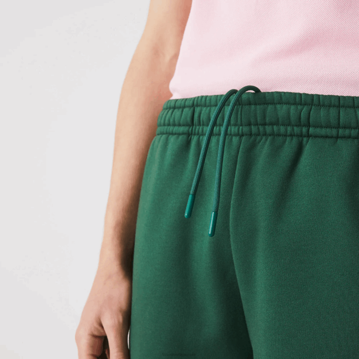 мушкарци шортс од мешавине памучног флиса са брендираним тракама 86881539 зелена 132 Lacoste