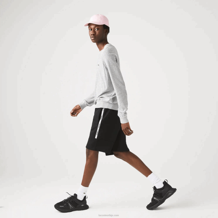 мушкарци шортс од мешавине памучног флиса са брендираним тракама 86881540 црна 031 Lacoste