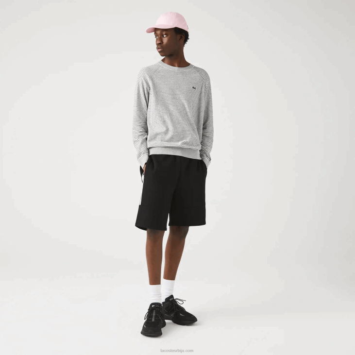 мушкарци шортс од мешавине памучног флиса са брендираним тракама 86881540 црна 031 Lacoste