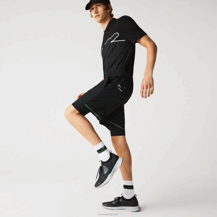 мушкарци спортски слојевити шортс 86881545 црно зелено бело 9аз Lacoste