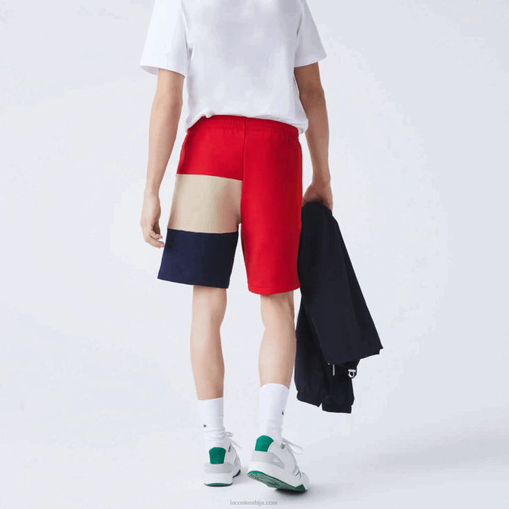 мушкарци бермуде од флиса са словима 86881558 црвена беж тамноплава 1фу Lacoste