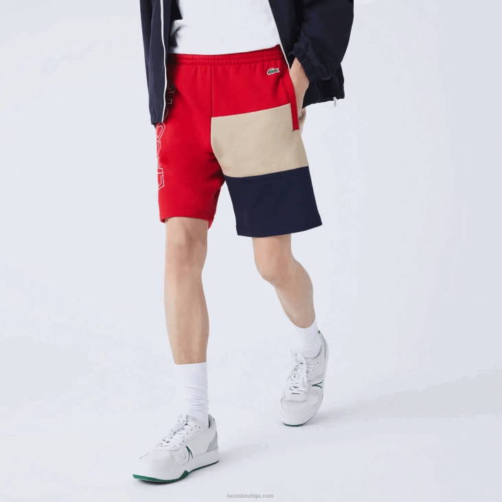 мушкарци бермуде од флиса са словима 86881558 црвена беж тамноплава 1фу Lacoste