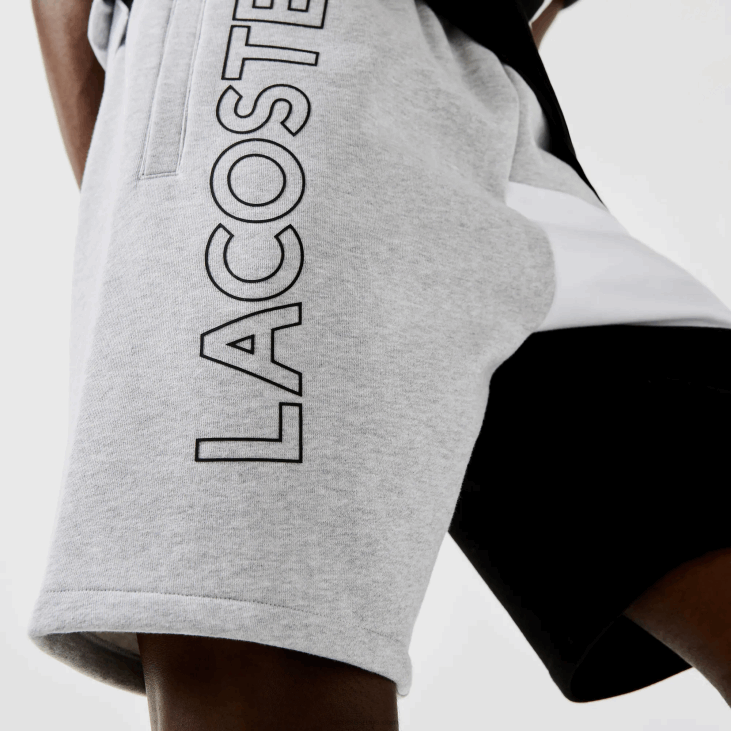 мушкарци бермуде од флиса са словима 86881559 сива цхине бела црна п0ф Lacoste