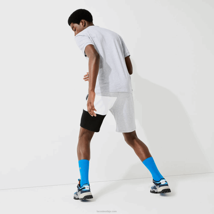 мушкарци бермуде од флиса са словима 86881559 сива цхине бела црна п0ф Lacoste