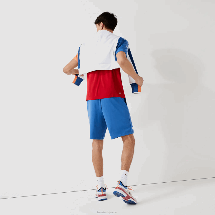 мушкарци спортски контрастни жакар шортс са еластичним струком 86881564 плаво црно бело к0б Lacoste
