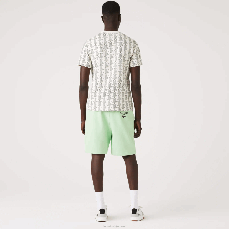 мушкарци шортс од памучног флиса са ливе херитаге принтом 86881585 греен хее Lacoste
