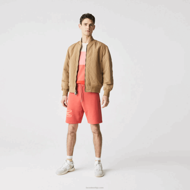 мушкарци шортс од флиса са крокодилским принтом 86881608 црвена 67г Lacoste