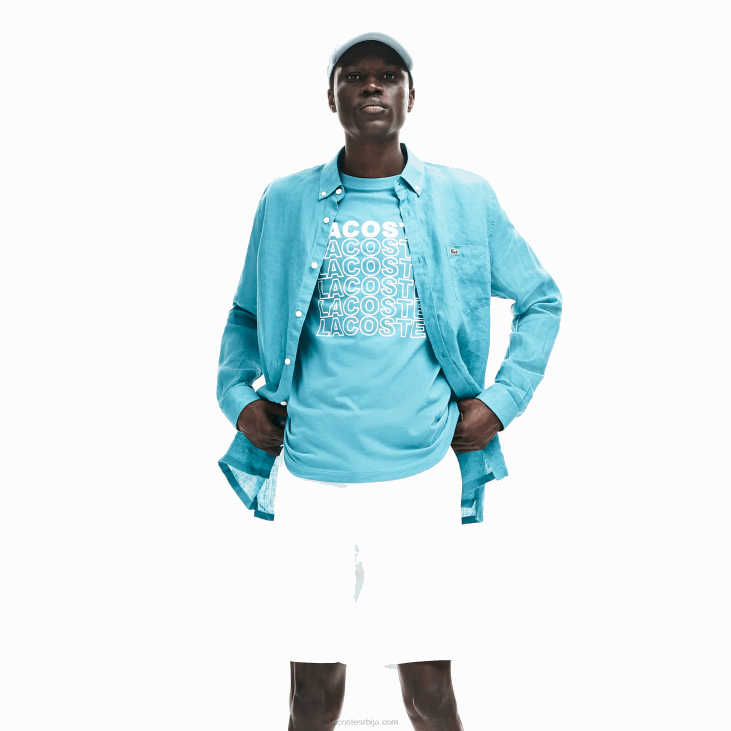 мушкарци памучне бермуде од габардина стандардног кроја 86881618 бела 001 Lacoste