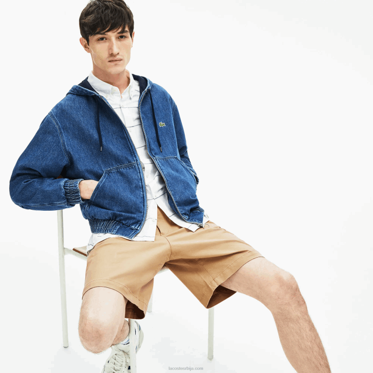 мушкарци памучне бермуде од габардина стандардног кроја 86881620 беж 02с Lacoste