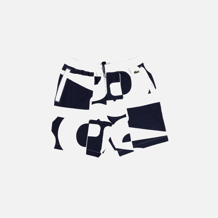 мушкарци шортс од памучног флиса са графиком наслеђа 86881637 тамноплава бела 525 Lacoste