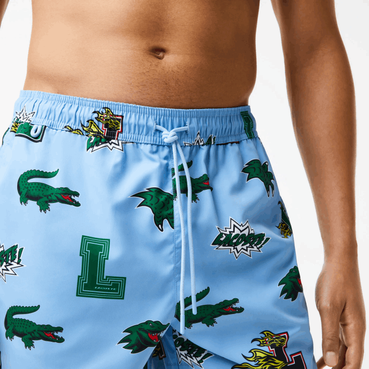 мушкарци купаће гаће са мрежастим линијама 86881669 плаво бела ееп Lacoste