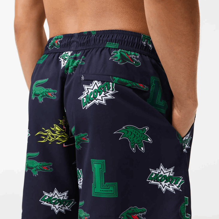 мушкарци купаће гаће са мрежастим линијама 86881670 тамноплава бела крн Lacoste