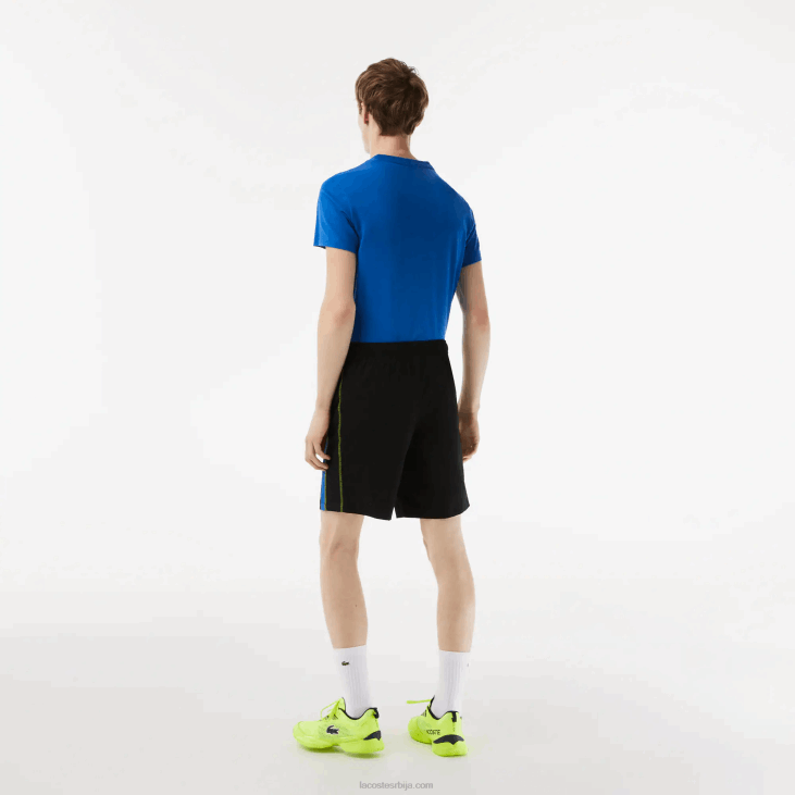мушкарци тениски шорц од рециклираног полиестера 8688425 црно плаво жуто кис Lacoste