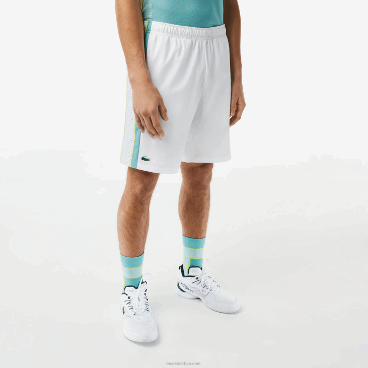 мушкарци тениски шорц од рециклираног полиестера 8688427 бело зелено жуто бх3 Lacoste