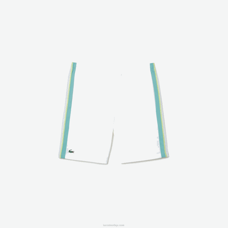 мушкарци тениски шорц од рециклираног полиестера 8688427 бело зелено жуто бх3 Lacoste