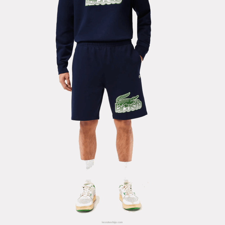 мушкарци шортс од нечетканог памучног флиса 8688430 тамноплава 166 Lacoste