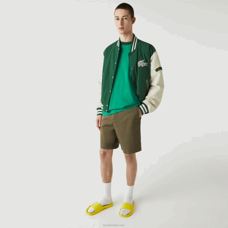 мушкарци бермуде од органског памука регуларног облика 8688437 каки зелена 316 Lacoste