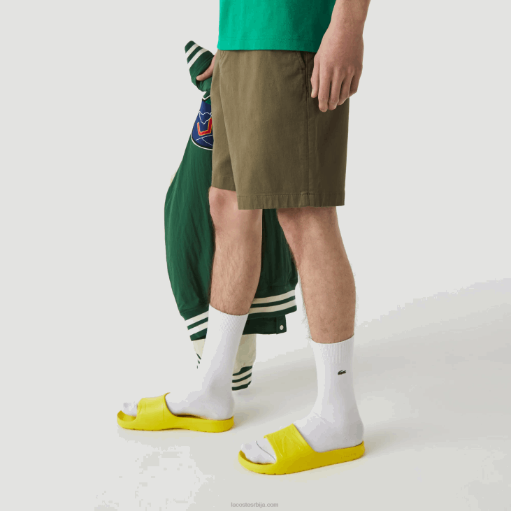 мушкарци бермуде од органског памука регуларног облика 8688437 каки зелена 316 Lacoste
